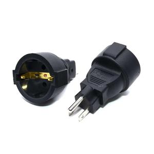 Industrial NEMA 5-15P to EU Schuko Female 15A 250V US 3Pin Male to <strong>Euro</strong> Schuko Female <strong>Adapter</strong> with 2 Outlets - Product Image 5