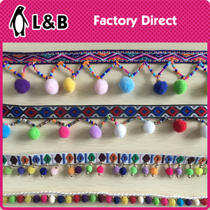 2021 Bóng Ren may ren Đầm biên giới tua rua đầy màu sắc Pom Pom <span class=keywords><strong>TRIM</strong></span> - Product Image 4