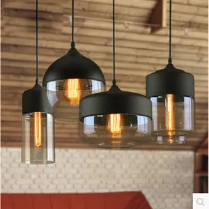 Industrial Style Family Hanging Glass Lanterns Lamps Glass Shade High Quality Hanging Lamps Fixture For Lobby Of Hotel