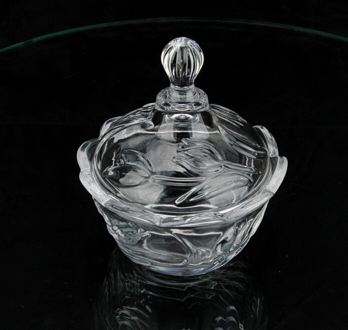 wedding glass candy jar crystal glass jar with glass lid