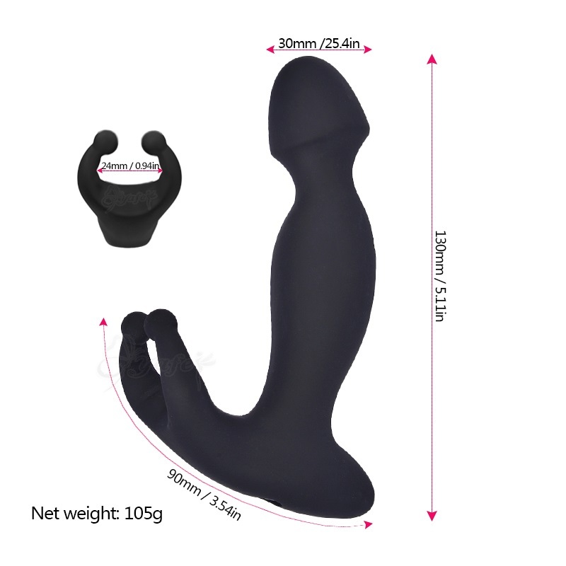 Massager Anal En Silicone Noir Pour Prostate - Plug Avec Stimulation P-Spot