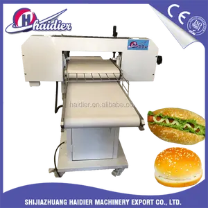 Commerciële hot hond hamburger broodje slicer broodje snijmachine