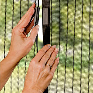 Cortina de puerta de malla <span class=keywords><strong>antimosquitos</strong></span> con diseño de girasol de poliéster magnético, cortina de malla para ventanas resistente a insectos - Product Image 3