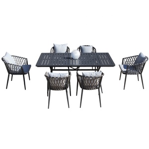 Set da <span class=keywords><strong>Giardino</strong></span> in <span class=keywords><strong>Alluminio</strong></span> con 6 <span class=keywords><strong>Sedie</strong></span> <span class=keywords><strong>e</strong></span> <span class=keywords><strong>Tavolo</strong></span> per Esterni - Product Image 2