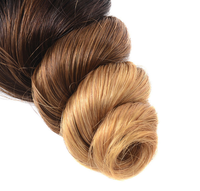 Aliexpress 8A Ombre Blonde 1b 4 30 Cheveux Péruviens Lisses à Tisser 3 Paquets avec Fermeture Frontale en Dentelle