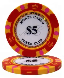 Fabriek Directe Leverancier Casino 14g 3-tone Kroon Klei Composiet Custom Plastic Sticker Poker Chips voor Verkoop