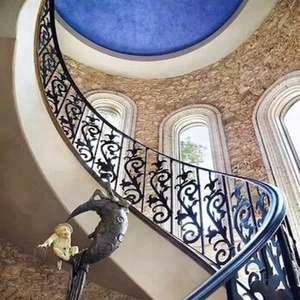Conception moderne de garde-corps d'escaliers en fer forgé d'intérieur de nouveau style pour <span class=keywords><strong>la</strong></span> <span class=keywords><strong>villa</strong></span> - Product Image 2