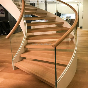 핫 세일 실내용 강철 목재 곡선 계단 외부용 유리 헬리컬 계단 - Product Image 2