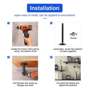 <span class=keywords><strong>4</strong></span>-Pack 8 \ "mộc mạc Ống trang trí công nghiệp Kệ chân đế cổ điển Tường Khung cho nổi Kệ hiển thị đầy đủ - Product Image 4