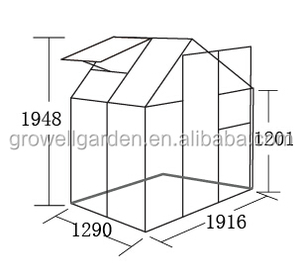 Rắn <span class=keywords><strong>Polycarbonate</strong></span> Mạ Kẽm Nhôm Đẹp Mini Nhà Vườn Nhà Kính - Product Image 5