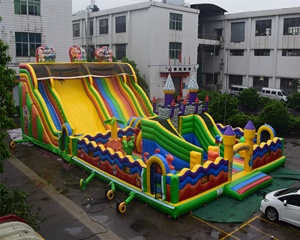 Tamaño personalizado 20*12 gigante inflable <span class=keywords><strong>de</strong></span> dibujos animados <span class=keywords><strong>castillo</strong></span> con tobogán <span class=keywords><strong>de</strong></span> trampolín y escalada en roca. - Product Image 1