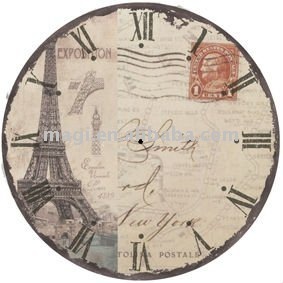 Dia12 " Paris <span class=keywords><strong>tour</strong></span> Eiffel ronde Antique extérieure horloge - Product Image 1