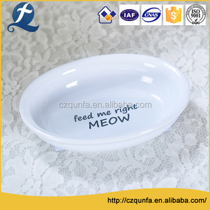Promoción de la fábrica cerámica superficial perro placa con Me alimentan ahora fuentes - Product Image 1