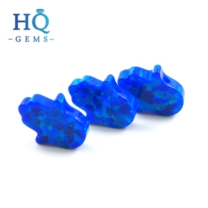 Scuro/luce blu hamsa <span class=keywords><strong>opal</strong></span> pietra mano di Fatima opale per la collana - Product Image 6