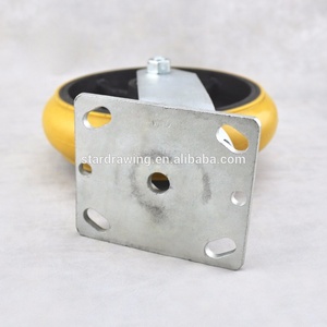 Rueda giratoria de hierro forjado fundido de PU de 8 pulgadas SS, giratoria de alta resistencia, Kingpinless en Roulette - Product Image 2