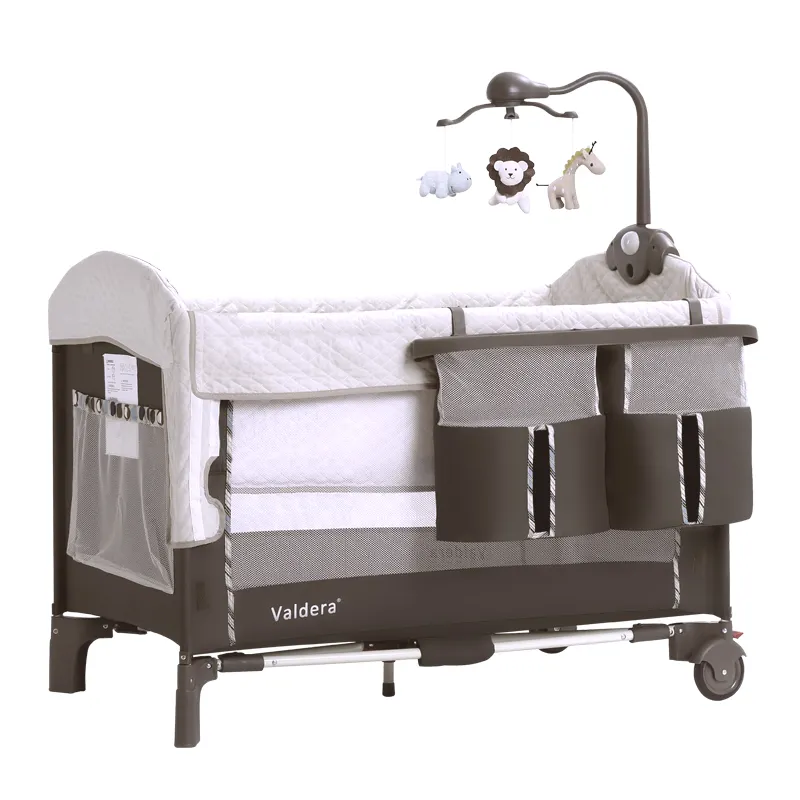 Valdera 휴대용 아기 어린이 침대 유럽 접이식 다기능 아기 침대 가변 셰이커 아기 게임 요람