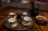 Service à café traditionnel éthiopien en porcelaine fine, 12 pièces