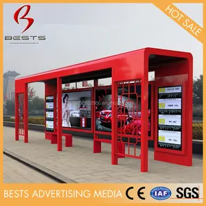 Good Quality Modern Bus Stop Shelter Design With Led Light Box For Sale