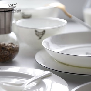 Piring sup Etiopia mewah Modern Set <span class=keywords><strong>China</strong></span> tulang halus ramah lingkungan untuk ruang makan untuk presentasi peralatan dapur selamat datang grosir! - Product Image 5