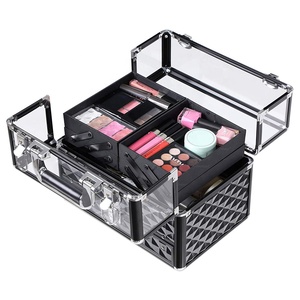 Valigetta per Trucco in Alluminio di Lusso, Organizer per Cosmetici, Beauty Case Professionale per Artisti, con Coperchio Trasparente in Acrilico - Product Image 3