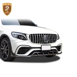 Topca car body suitable for mecedes GLC class X253 coupe carbon fiber front lip diffuser spoiler body kit