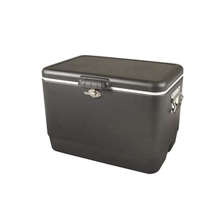 Coffre de glace en acier inoxydable, pour fête en plein air, <span class=keywords><strong>ceinture</strong></span>, à la mode, noir, 54 QT, nouvelle collection 2020 - Product Image 1