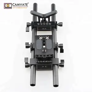 CAMVATE aleación de aluminio DSLR Cámara hombro montaje Rig con soporte de lente