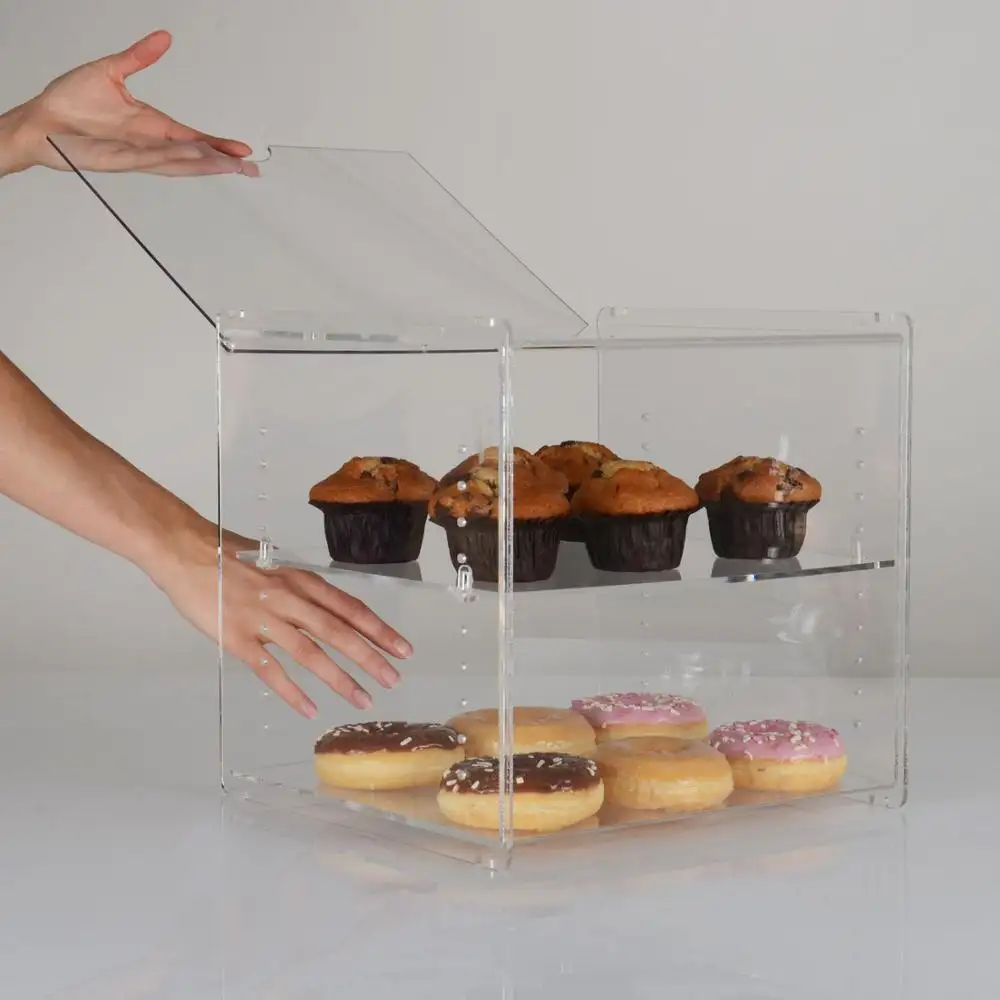 Perspex Plexiglass Stackable Acrylic Bakery Food Counter Display Case
