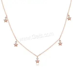 Women jewelry kay jewelers Necklace 925 Sterling Silver Star real rose gold oval 1306197