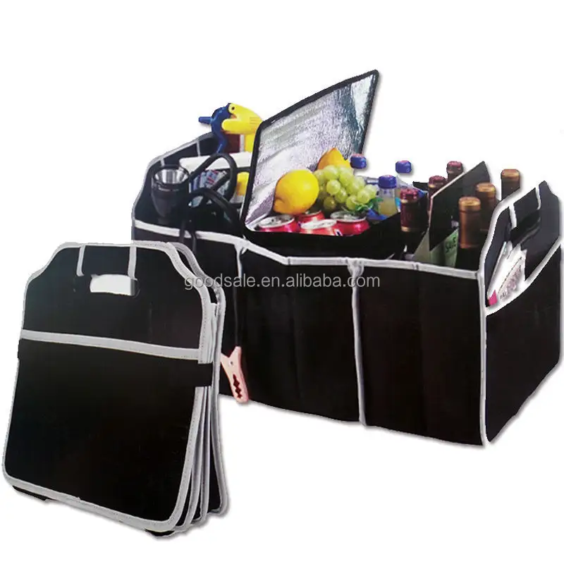 New Black Foldable Car/Truck Organizer Storage Box Car Boot Storage Bag Toolbox with cooler car organizer