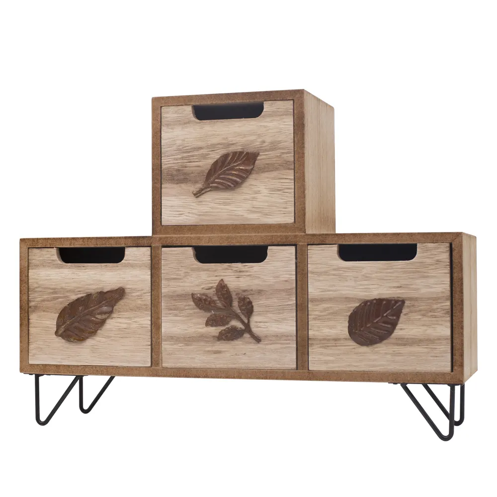 Cajonera decorativa de madera para escritorio, pequeña, personalizada, para manualidades