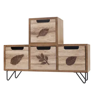 7 Elements Wooden Art Supply Storage Organizer - Large Beechwood Artist Tool Box with Drawer