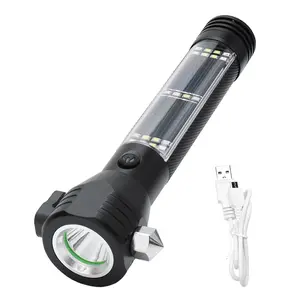 <span class=keywords><strong>Linterna</strong></span> de Seguridad Recargable USB Boruit, <span class=keywords><strong>Linterna</strong></span> <span class=keywords><strong>Solar</strong></span> Multifunción con Brújula - Product Image 1