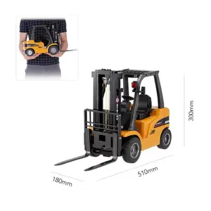 Huina 1577 2 1でRC 8CH Alloy Forklift Truck Crane 2.4G電気車のおもちゃ