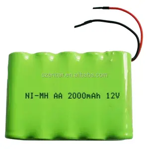 带连接器的ni-mh AA 12V 2000mAh可充电电池组