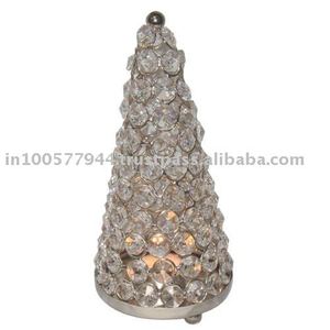 Candelabro de Cristal Hecho a Mano en Forma de Cono para Decoración de Bodas - Product Image 1