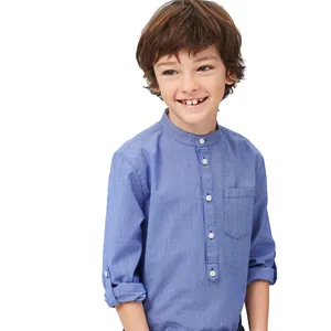 Children's Clothing Manufacturer Long Sleeve Boys Jeans Denim Shirt