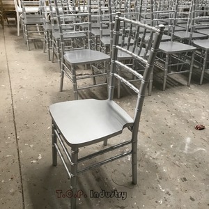 Chiavari <strong>Silver</strong> Solid Wood Durable Stackable <strong>Chair</strong> with Modern Design Oak Finish - Product Image 3