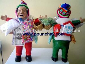 Cerámica de Ekeko Andina para la buena suerte, hecha a mano, Perú, 16,5 pulgadas - Product Image 1