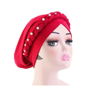 Chapeaux <span class=keywords><strong>turban</strong></span> pour femmes adultes, élégants et tendance, de style musulman tressé - Product Image 1