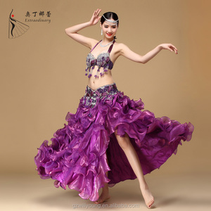 Costumes de danse du ventre professionnels d'Égypte <span class=keywords><strong>orientale</strong></span>, vêtements de danse du ventre pour femmes, soutien-gorge, <span class=keywords><strong>ceinture</strong></span> et jupe - Product Image 2