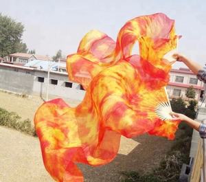 Éventails en soie pour la danse du ventre, longs et personnalisables, couleurs tie-dye pour les tenues de scène DIY - Product Image 3