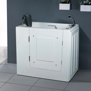 Bañera de Hidromasaje Independiente Moderna HS-1103, Diseño Cuadrado Pequeño de 1000 mm, Capacidad para 1 Persona con Desagüe para Hoteles - Product Image 1