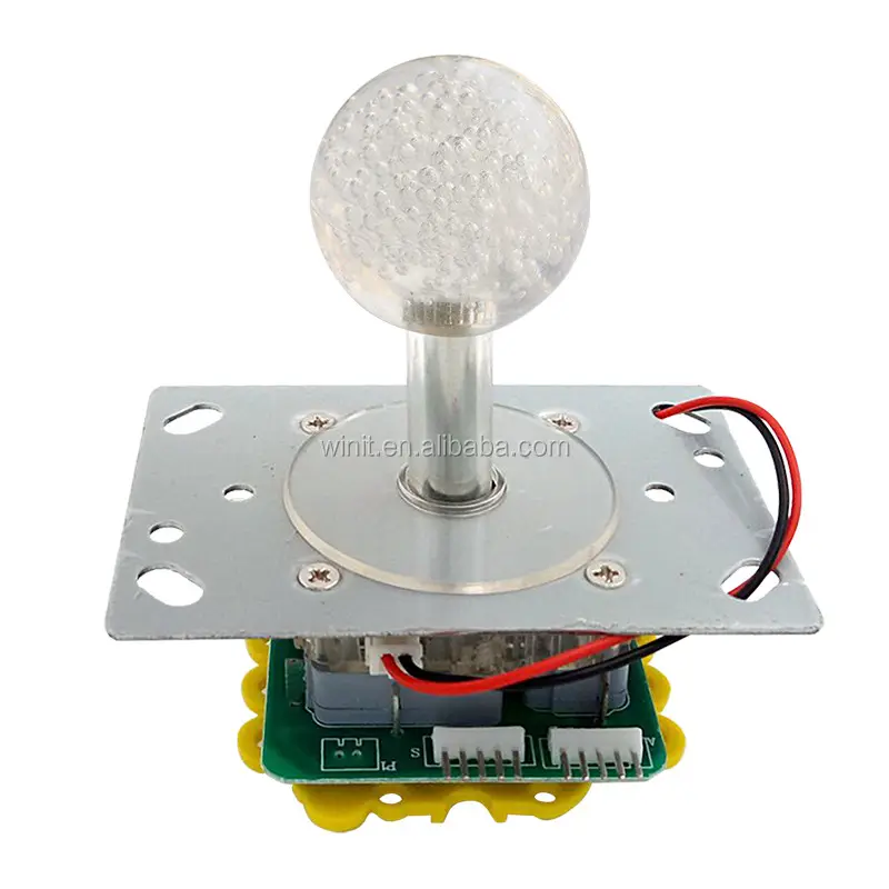 China Manufacturer DIY Arcade Game Machine Parts LED Illuminated Crystal Ball Top 4 Way Arcade Fighting Game Joystick