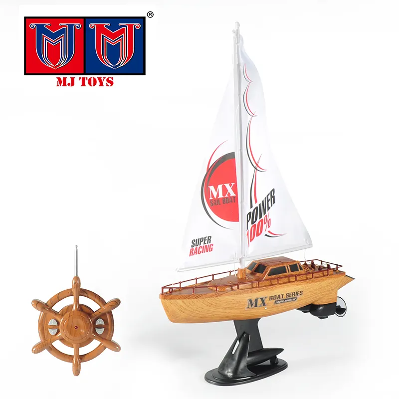 4CH modello da corsa giocattolo di legno ad alta velocità rc barca con volante
