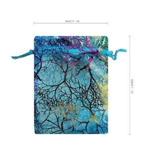 Vente en gros 9*12cm <span class=keywords><strong>Pochette</strong></span> cadeau en organza de <span class=keywords><strong>corail</strong></span> de mer tropicale personnalisée Sacs d'emballage et d'impression en organza corallin - Product Image 6