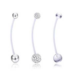 Anneaux de nombril de <span class=keywords><strong>grossesse</strong></span> plaqués or Gaby Bioflex, bijoux de corps de maternité flexibles, rétention de nombril sportive pour femmes - Product Image 2