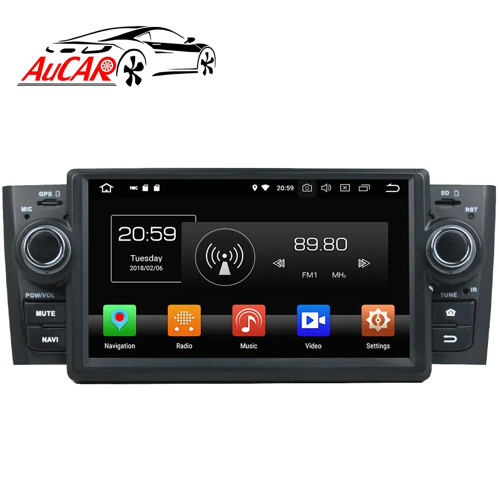 AuCAR 7 "אנדרואיד רכב רדיו מגע מסך סטריאו וידאו GPS ניווט נגן DVD לרכב לפיאט Linea גרנד פונטו 2007-2012