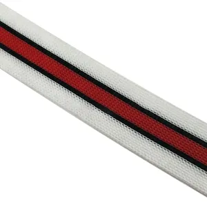 25 Mm Fashion Putih/Hitam/Merah Polyester Merajut Tape Garis Pipa untuk Pakaian