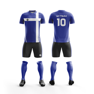 Maglia <span class=keywords><strong>da</strong></span> calcio giovanile personalizzata blu scuro all'ingrosso, uniforme <span class=keywords><strong>da</strong></span> calcio in poliestere traspirante - Product Image 2